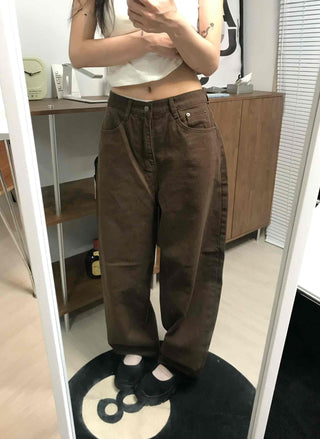 Simple Pocket Cotton Plain Long Pants