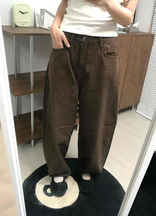 Simple Pocket Cotton Plain Long Pants