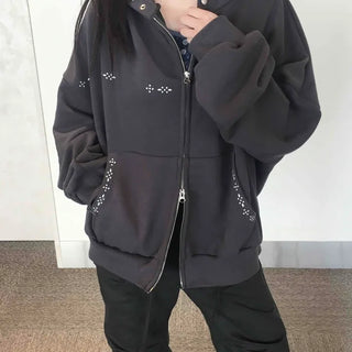 Minimalist Plain Basic Zip-up