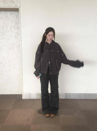 Minimalist Plain Basic Zip-up