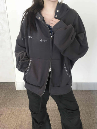Minimalist Plain Basic Zip-up