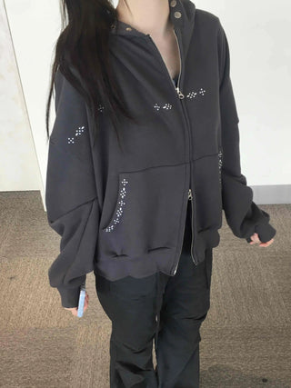 Minimalist Plain Basic Zip-up