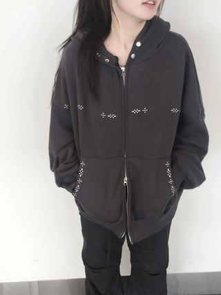 Minimalist Plain Basic Zip-up