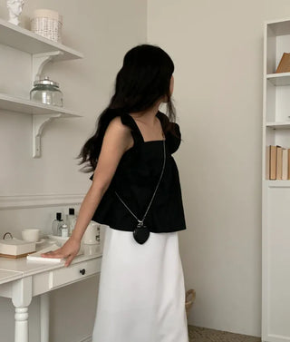 Tino ribbon frill sleeveless blouse