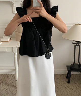 Tino ribbon frill sleeveless blouse