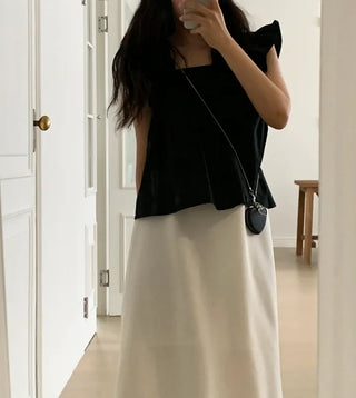 Tino ribbon frill sleeveless blouse