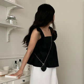 Tino ribbon frill sleeveless blouse
