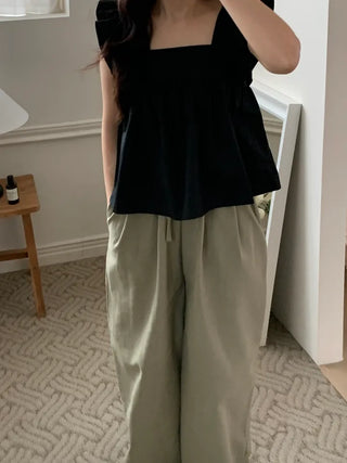Tino ribbon frill sleeveless blouse