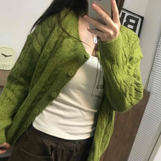 Soft Feminine Loose Fit Cardigan for Transitional Season