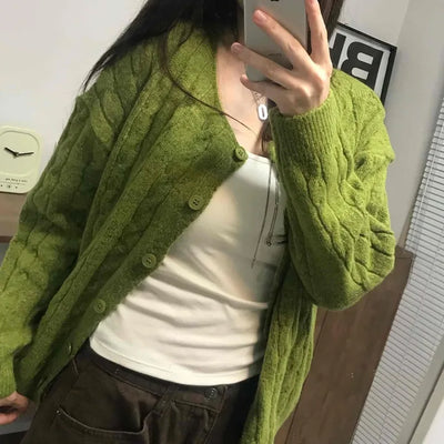 Soft Feminine Loose Fit Cardigan for Transitional Season
