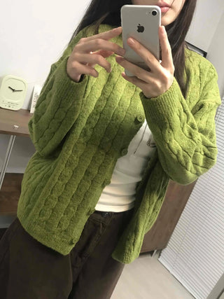 Soft Feminine Loose Fit Cardigan for Transitional Season