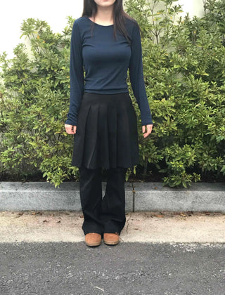 Casual Ribbed Cotton Plain Long Sleeve T-shirt