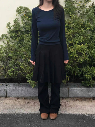 Casual Ribbed Cotton Plain Long Sleeve T-shirt