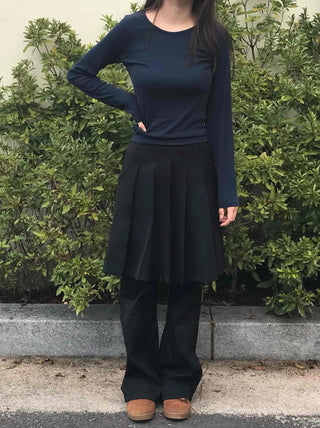 Casual Ribbed Cotton Plain Long Sleeve T-shirt