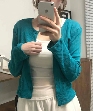 Antique Vintage Cotton Brushed Cardigan