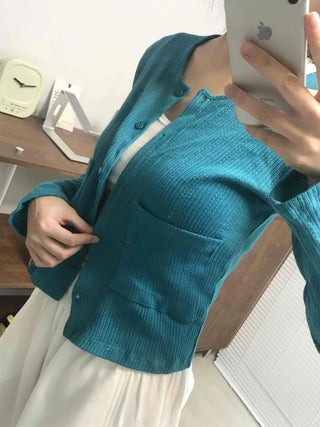 Antique Vintage Cotton Brushed Cardigan
