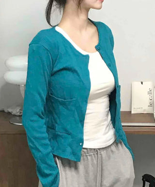 Antique Vintage Cotton Brushed Cardigan