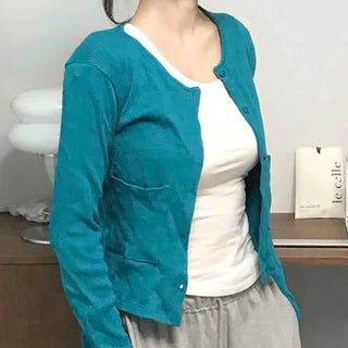 Antique Vintage Cotton Brushed Cardigan