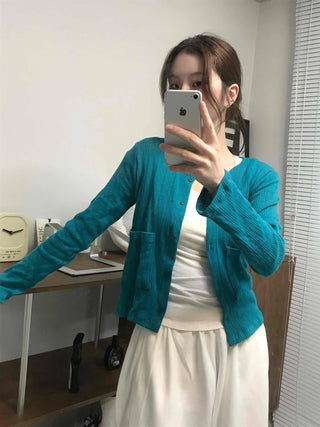 Antique Vintage Cotton Brushed Cardigan