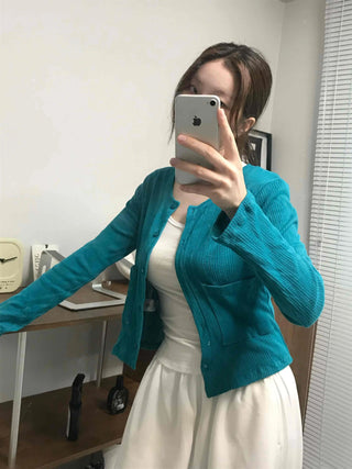 Antique Vintage Cotton Brushed Cardigan