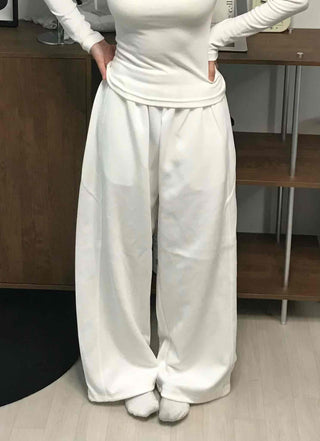 Minimalist Plain Cotton Long Pants