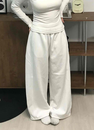 Minimalist Plain Cotton Long Pants