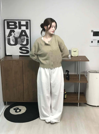 Minimalist Plain Cotton Long Pants
