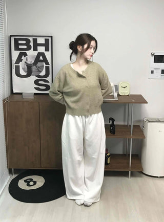Minimalist Plain Cotton Long Pants