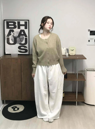 Minimalist Plain Cotton Long Pants