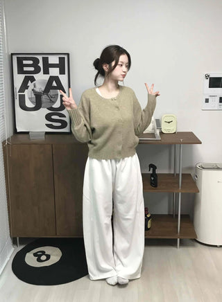 Minimalist Plain Cotton Long Pants