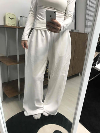 Minimalist Plain Cotton Long Pants