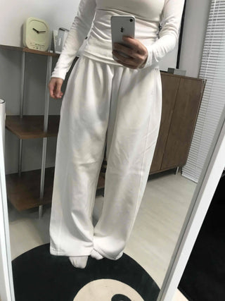 Minimalist Plain Cotton Long Pants