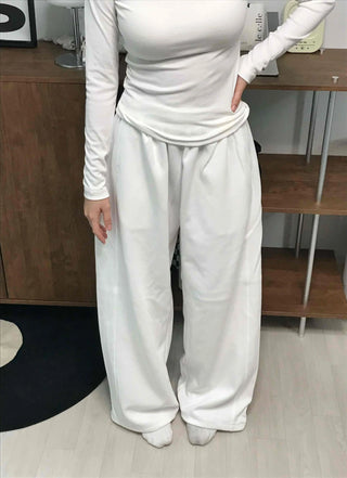 Minimalist Plain Cotton Long Pants