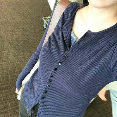 Minimal Ribbed Plain Knit Cardigan