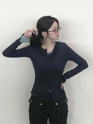 Minimal Ribbed Plain Knit Cardigan