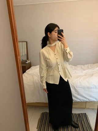 Rouge Tie Suede Shirt