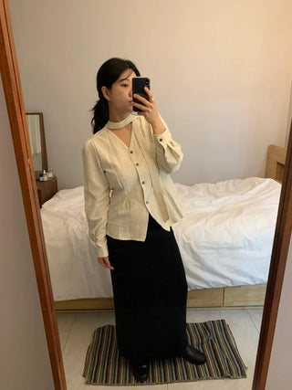 Rouge Tie Suede Shirt