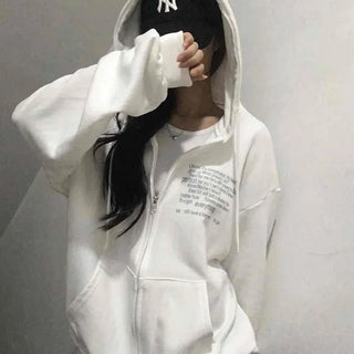 Comfortable Number Lettering Zip-up