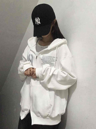 Comfortable Number Lettering Zip-up