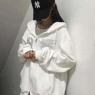 Comfortable Number Lettering Zip-up