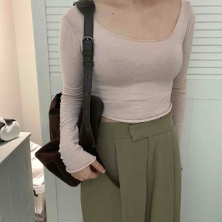 Pure Delicate Fit Wool/Wool Rolled Long Sleeve T-shirt