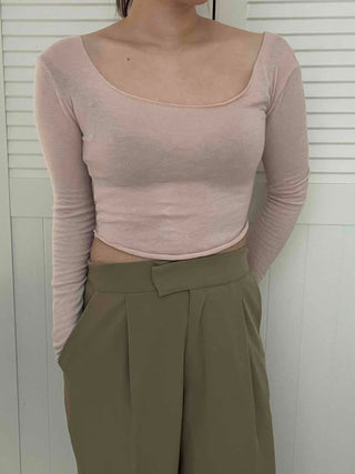 Pure Delicate Fit Wool/Wool Rolled Long Sleeve T-shirt