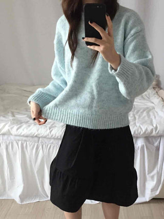 Natural Wool/Wool Round Neck Knit