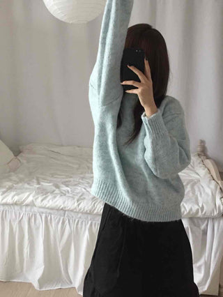 Natural Wool/Wool Round Neck Knit