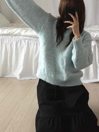 Natural Wool/Wool Round Neck Knit