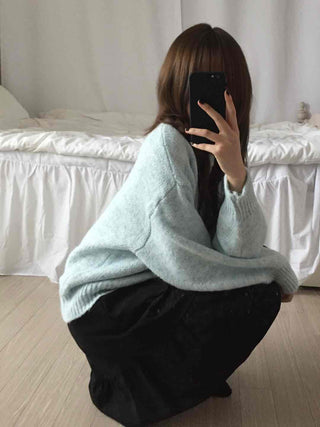 Natural Wool/Wool Round Neck Knit