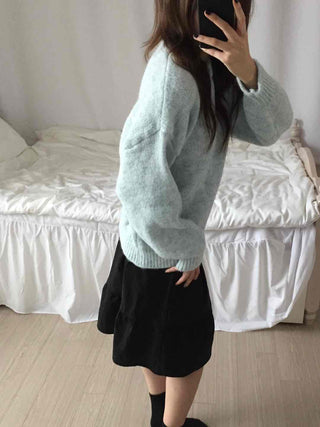 Natural Wool/Wool Round Neck Knit