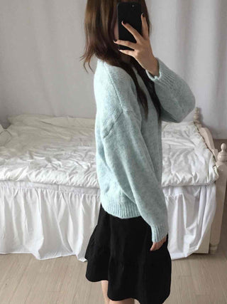 Natural Wool/Wool Round Neck Knit