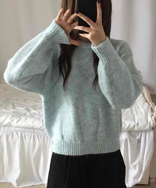 Natural Wool/Wool Round Neck Knit