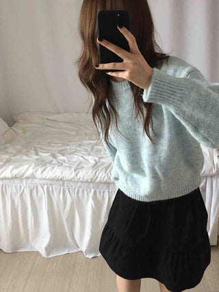 Natural Wool/Wool Round Neck Knit